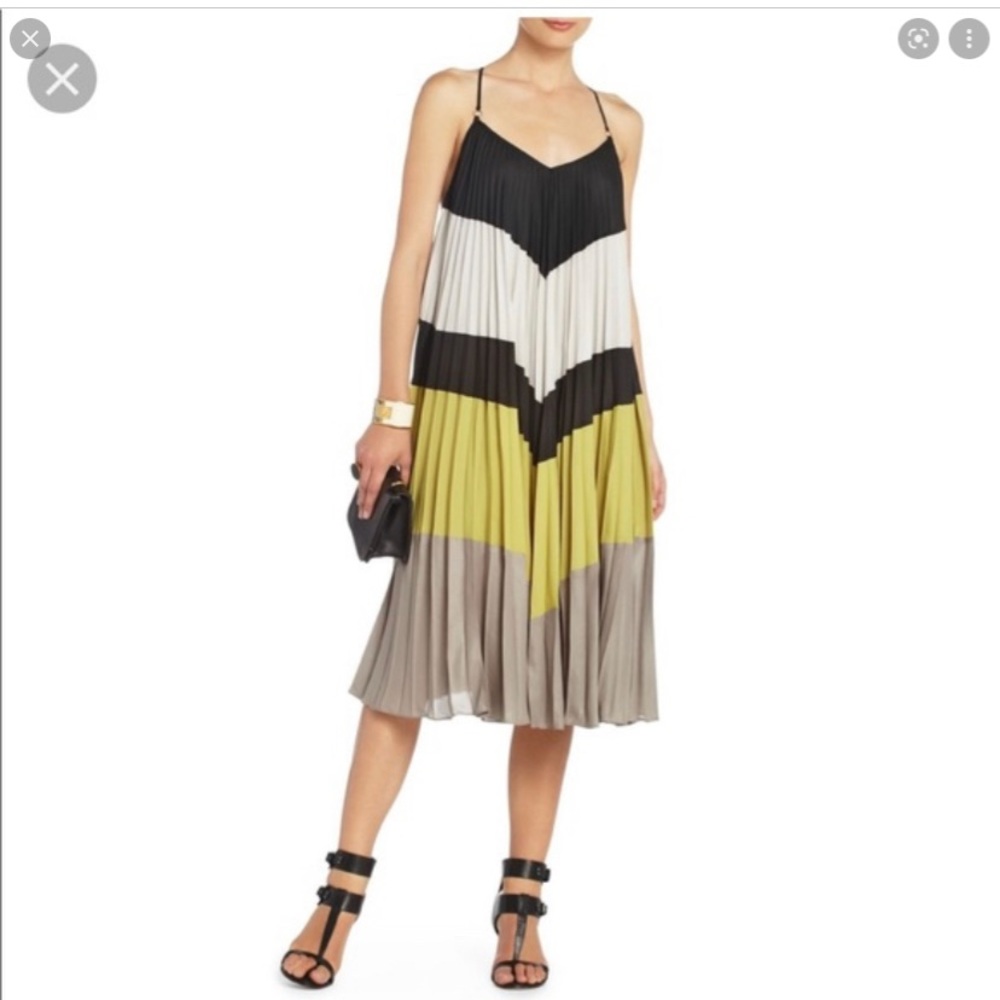 BCBG MaxAzria Pleated Colorblock Dress